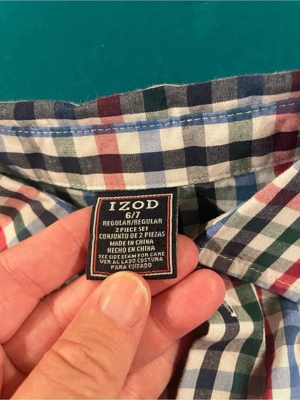 Izod Boys' Plaid Button-Down Shirt - Red, Blue & Green